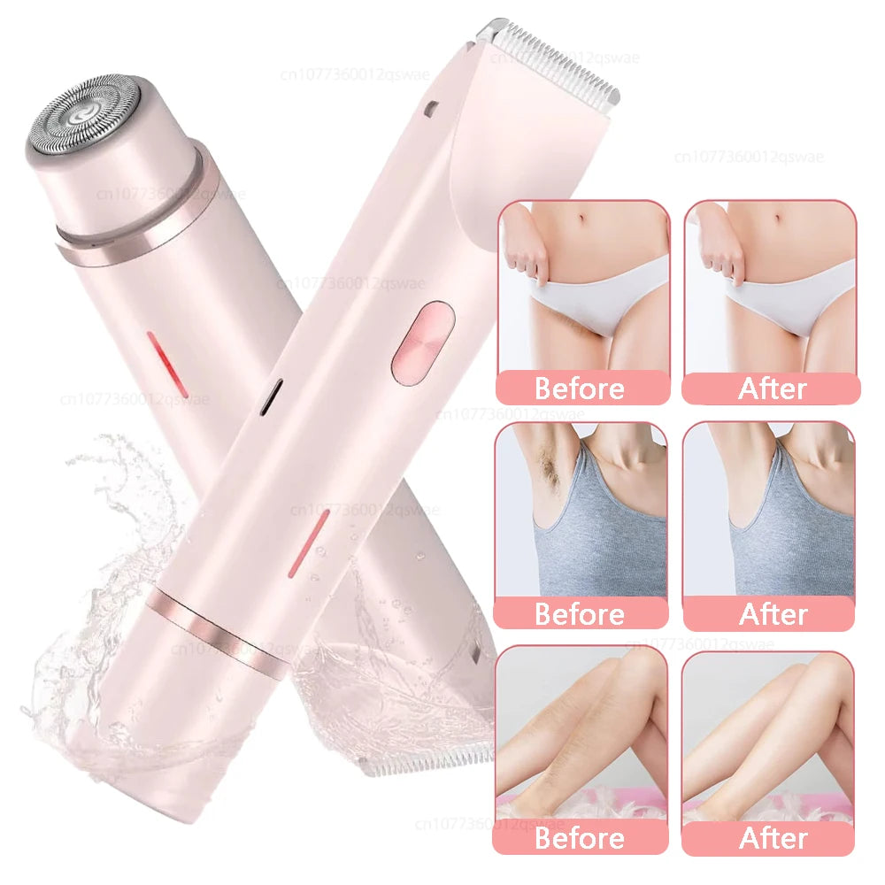 Electric Shaver for Women – Double Head Hair Remover & Trimmer