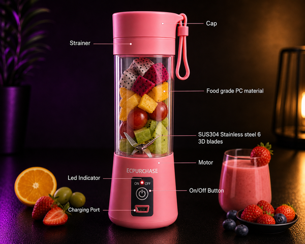 Mini Fruit Blender – Travel-Friendly Juice & Smoothie Maker
