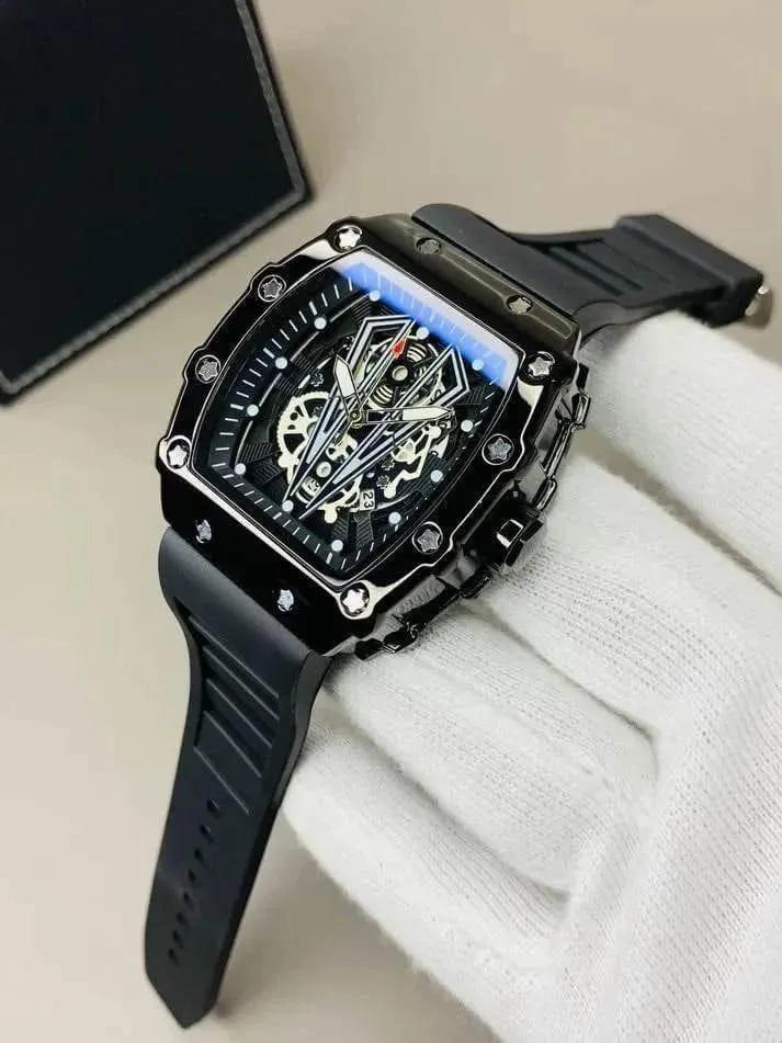 Luxury Black Skeleton Watch for Men – Powerful Automatic Design