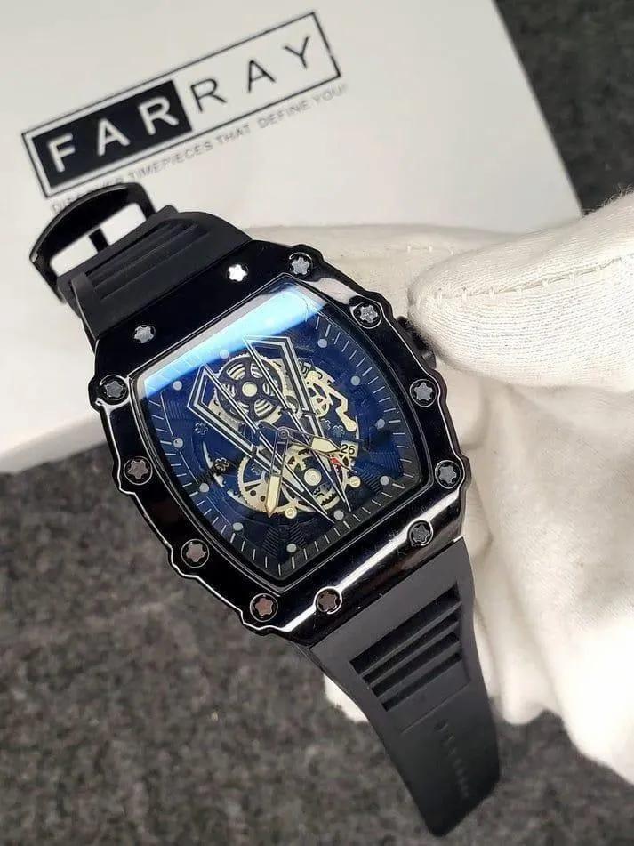 Luxury Black Skeleton Watch for Men – Powerful Automatic Design