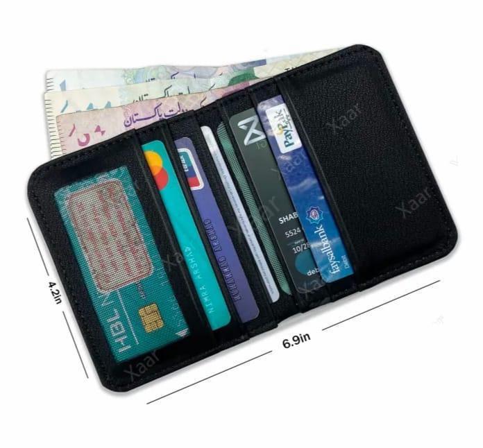 Men’s Premium Leather Wallet – Black, Orange & Gray | Luxury Puma Logo Design