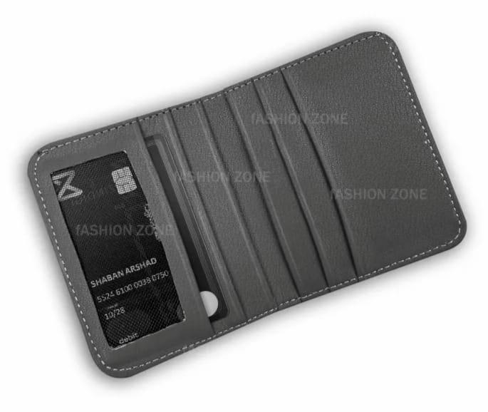 Men’s Premium Leather Wallet – Black, Orange & Gray | Luxury Puma Logo Design